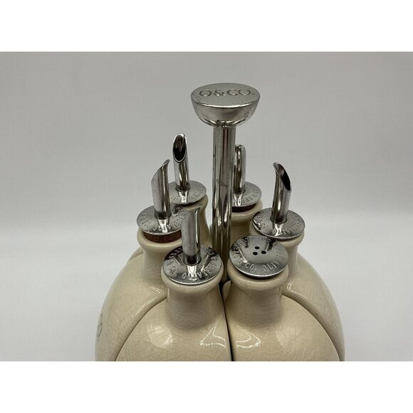 Oliviers & Co Vintage Kitchen Oils Caddy Creut Set Oils Holder MCM Collectible - Picture 7 of 15